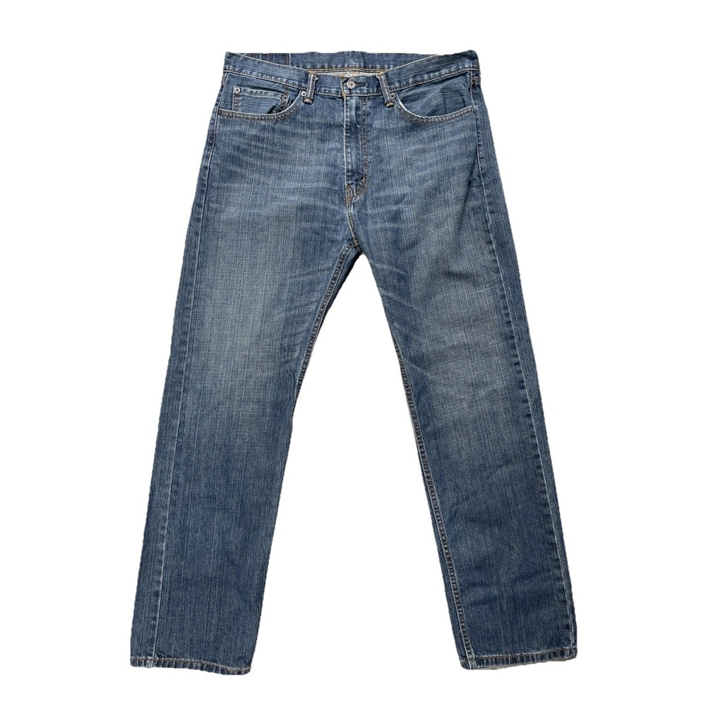 Levis 505 Mens 36x32 Straight Leg Jeans Medium Wash Denim 100% Cotton
